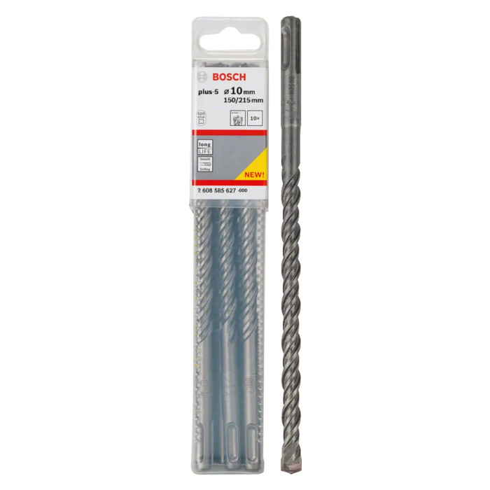 Бури по бетону 10 шт BOSCH SDS plus-5 10х150х215 мм SDS-Plus 2608585627