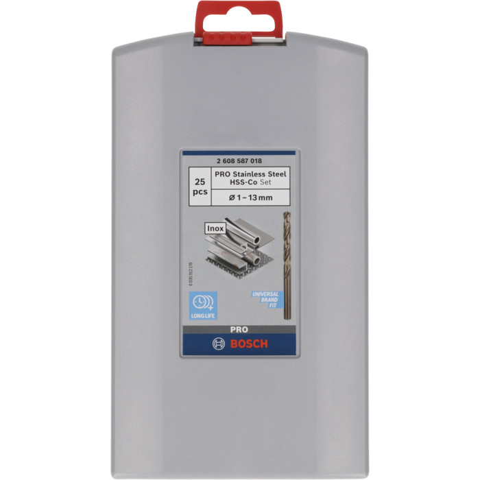Набор свёрл по металлу 25 шт BOSCH PRO Stainless Steel HSS-CO 1-13 мм 2608587018 - изображение 2