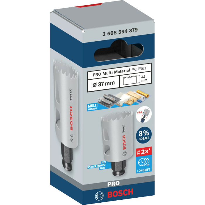 Біметалева коронка універсальна BOSCH PRO Multi Material PC Plus 37 мм 2608594379 - зображення 2