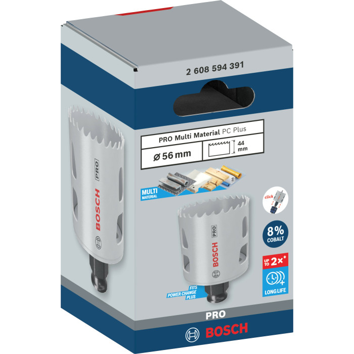 Біметалева коронка універсальна BOSCH PRO Multi Material PC Plus 56 мм 2608594391 - зображення 2