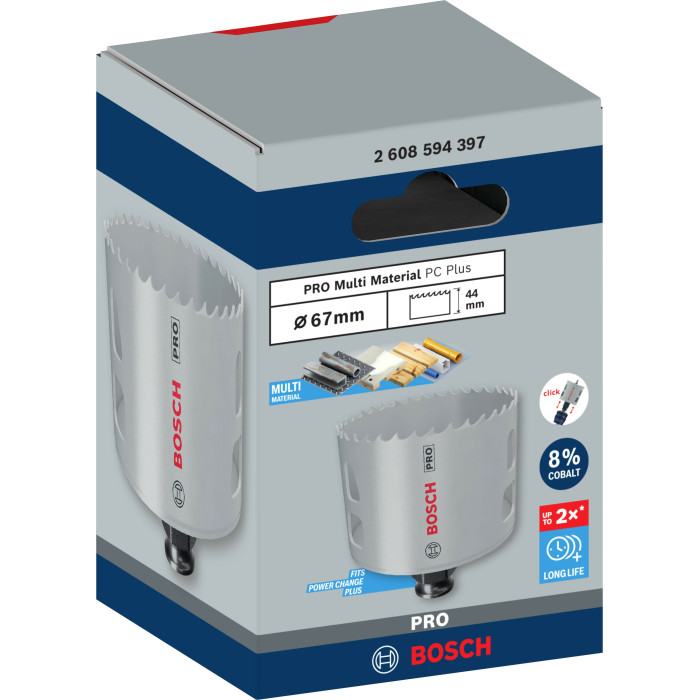 Біметалева коронка універсальна BOSCH PRO Multi Material PC Plus 67 мм 2608594397 - зображення 2