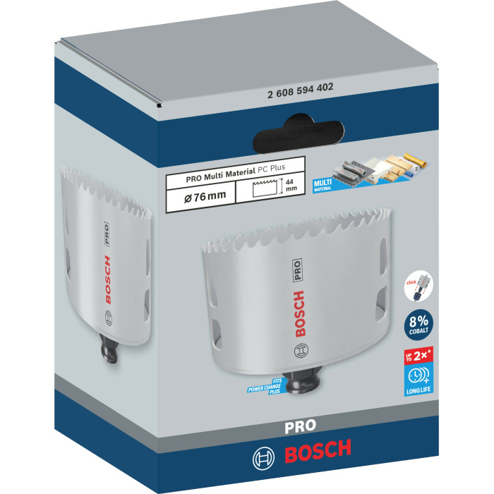 Біметалева коронка універсальна BOSCH PRO Multi Material PC Plus 76 мм 2608594402 - зображення 2