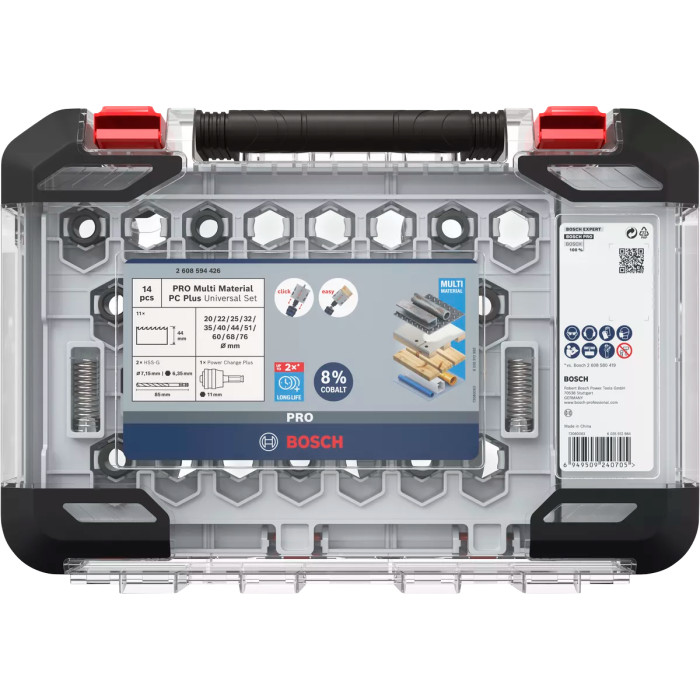 Набір біметалевих коронок універсальних 11 шт BOSCH PRO Multi Material PC Plus 20-76 мм 2608594426 - зображення 4