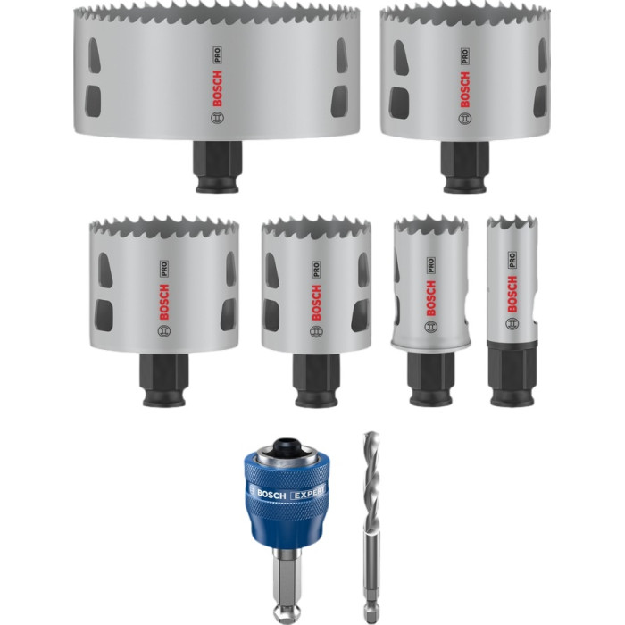 Набор биметаллических универсальных коронок 6 шт BOSCH PRO Multi Material PC Plus 20-114 мм 2608594431 - изображение 2