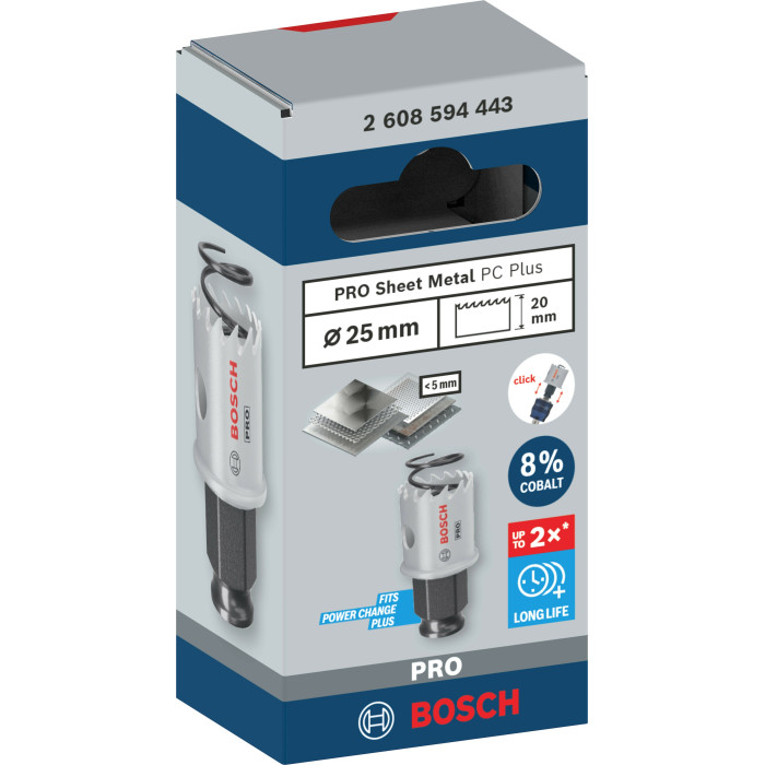 Біметалева коронка по металу BOSCH PRO Sheet Metal PC Plus 25 мм 2608594443 - зображення 2