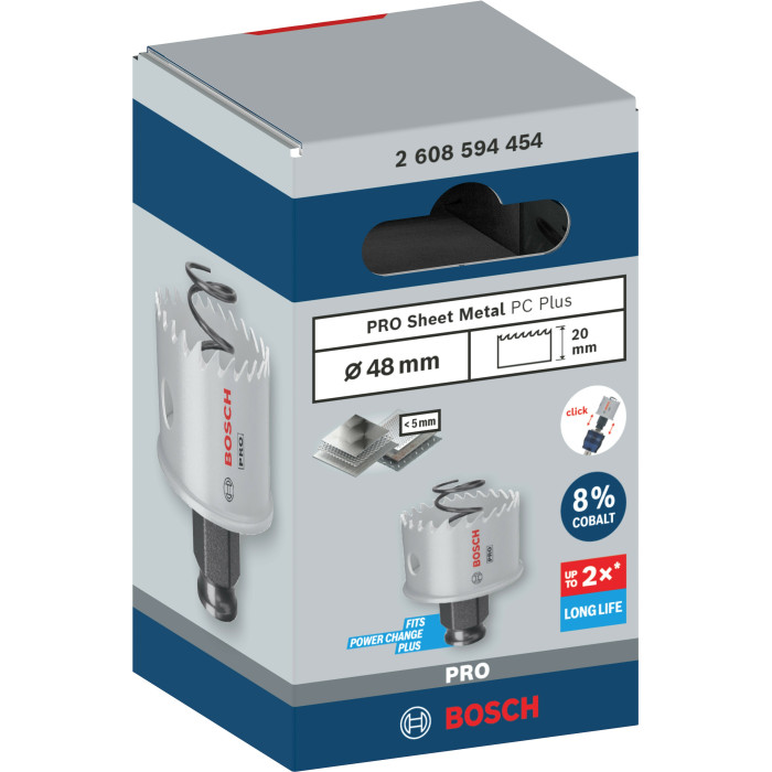 Биметаллическая коронка по металлу BOSCH PRO Sheet Metal PC Plus 48 мм 2608594454 - изображение 2