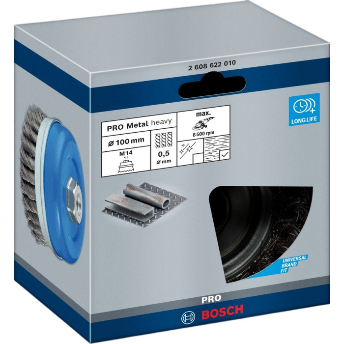 Чашечная зачистная щетка BOSCH PRO Metal heavy 100x0.5 мм 2608622010 - изображение 2