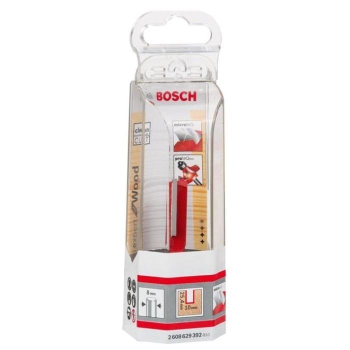 Фреза пазовая прямая по дереву BOSCH Expert for Wood D10 l25.4 L62.4 d8 2608629392 - изображение 2