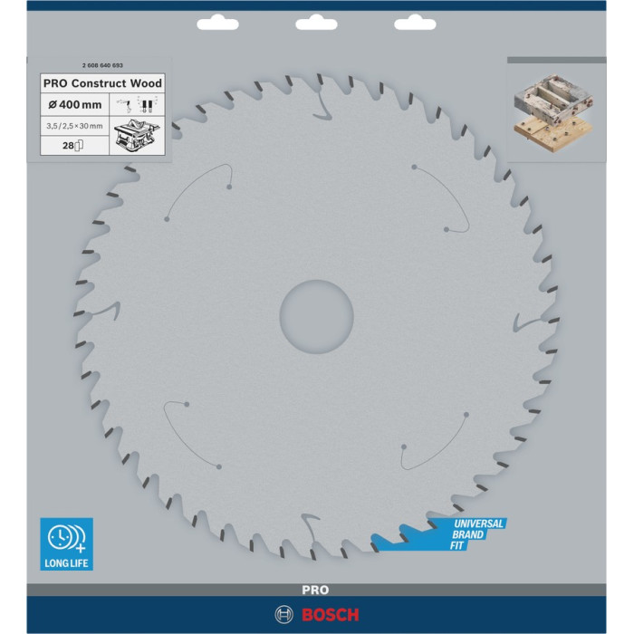 Диск пильный по конструкционному дереву BOSCH PRO Construct Wood 400х30х28 2608640693 - изображение 2