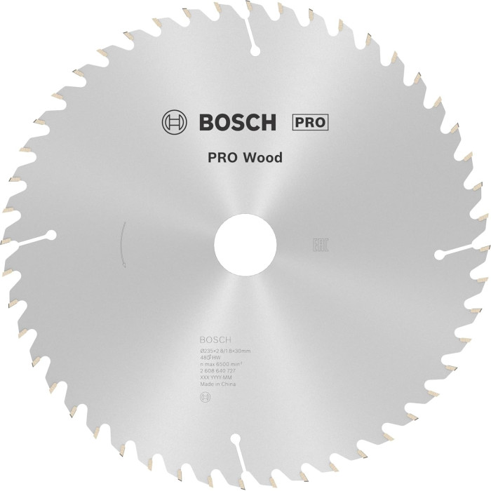 Диск пильный по дереву BOSCH PRO Wood 235х30х48 2608640727