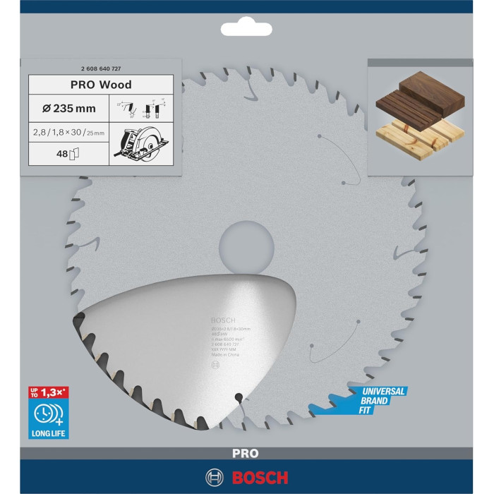 Диск пильный по дереву BOSCH PRO Wood 235х30х48 2608640727 - изображение 2