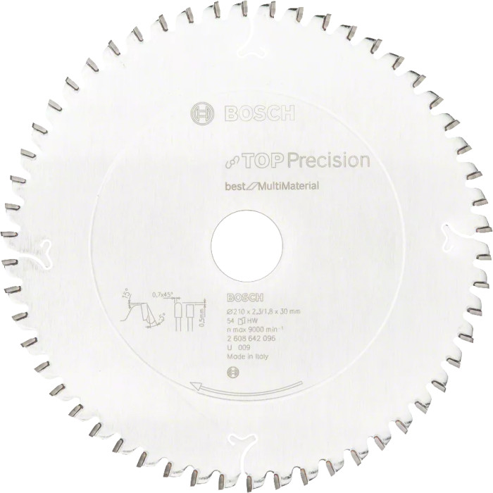Диск пильный универсальный BOSCH Best for Multi Material 210х30х54 2608642096