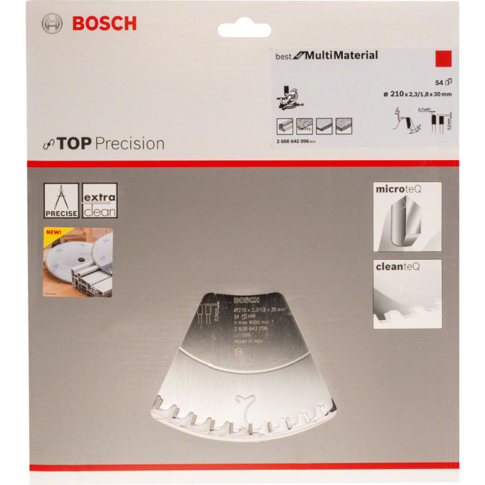 Диск пильный универсальный BOSCH Best for Multi Material 210х30х54 2608642096 - изображение 2