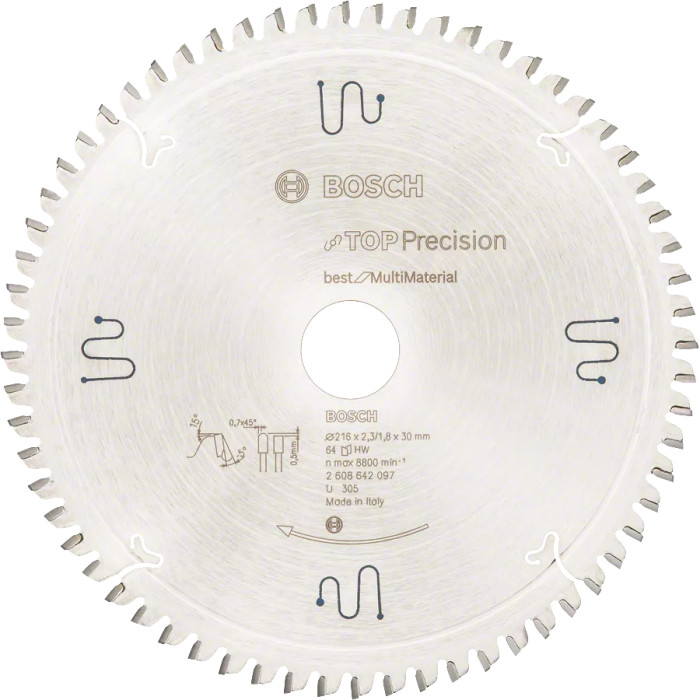 Диск пильний універсальний BOSCH Best for Multi Material 216х30х64 2608642097