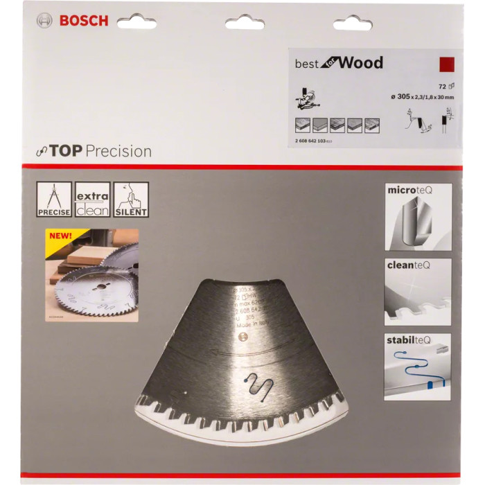 Диск пильный по дереву BOSCH Best for Wood 305х30х72 2608642103 - изображение 2