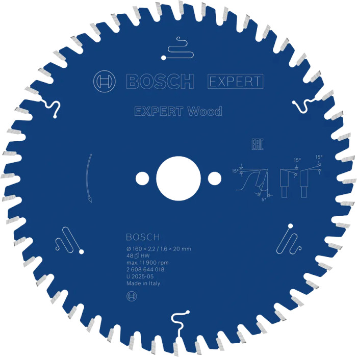 Диск пильный по дереву BOSCH EXPERT Wood 160х20х48 2608644018
