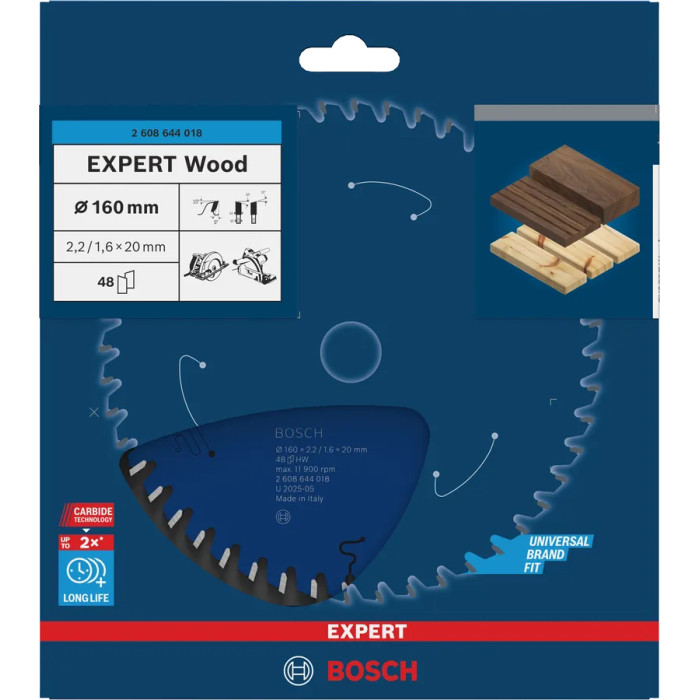 Диск пильный по дереву BOSCH EXPERT Wood 160х20х48 2608644018 - изображение 2