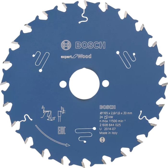 Диск пильний по дереву BOSCH Expert for Wood 165х30х24 2608644025