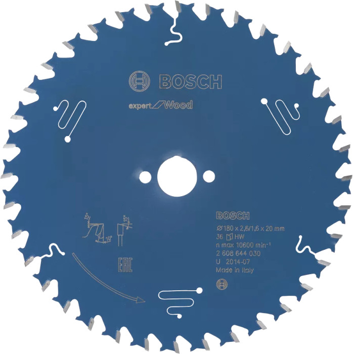 Диск пильный по дереву BOSCH Expert for Wood 180х20х36 2608644030