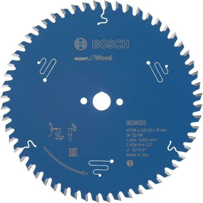 Диск пильный по дереву BOSCH Expert for Wood 184х16х56 2608644037