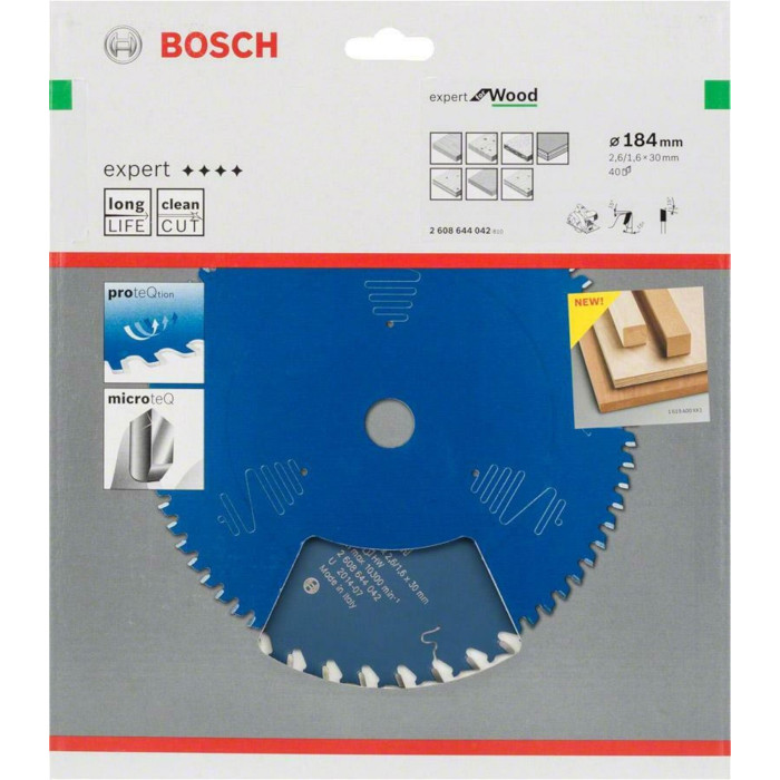 Диск пильний по дереву BOSCH Expert for Wood 184х30х40 2608644042 - зображення 2