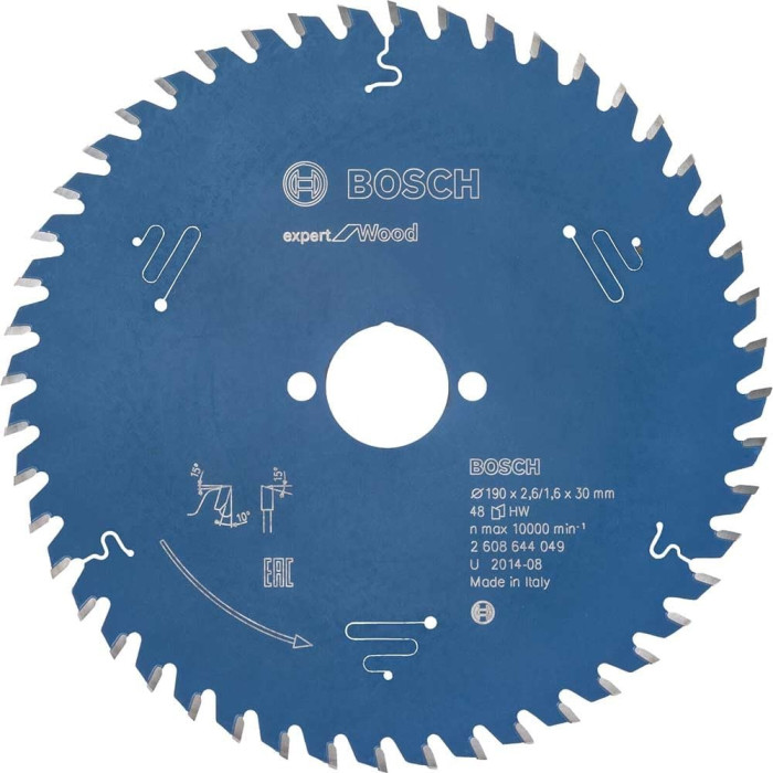 Диск пильный по дереву BOSCH Expert for Wood 190х30х48 2608644049