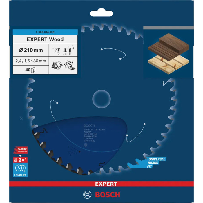 Диск пильный по дереву BOSCH EXPERT Wood 210х30х40 2608644056 - изображение 2