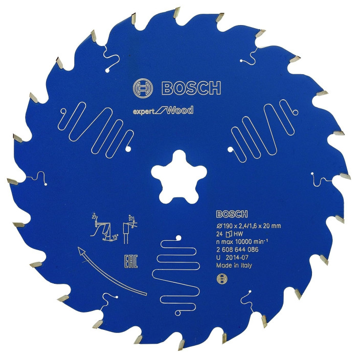 Диск пильный по дереву BOSCH Expert for Wood 190х20х24 2608644086