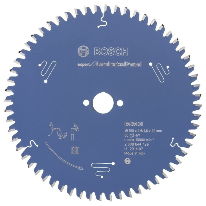 Диск пильный по ламинату BOSCH Expert for Laminated Panel 190х20х60 2608644129