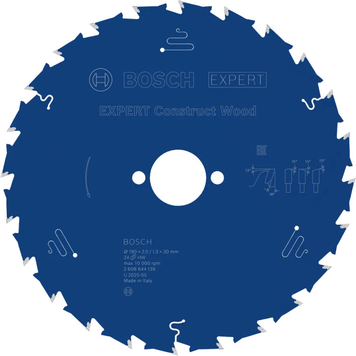 Диск пильный по дереву с бетоном и гвоздями BOSCH EXPERT Construct Wood 190х30х24 2608644139
