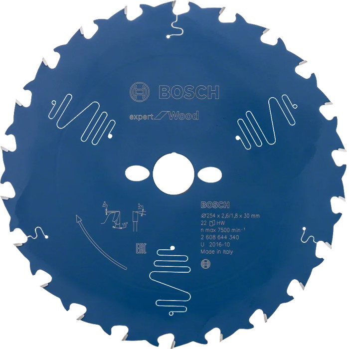 Диск пильный по дереву BOSCH Expert for Wood 254х30х22 2608644340