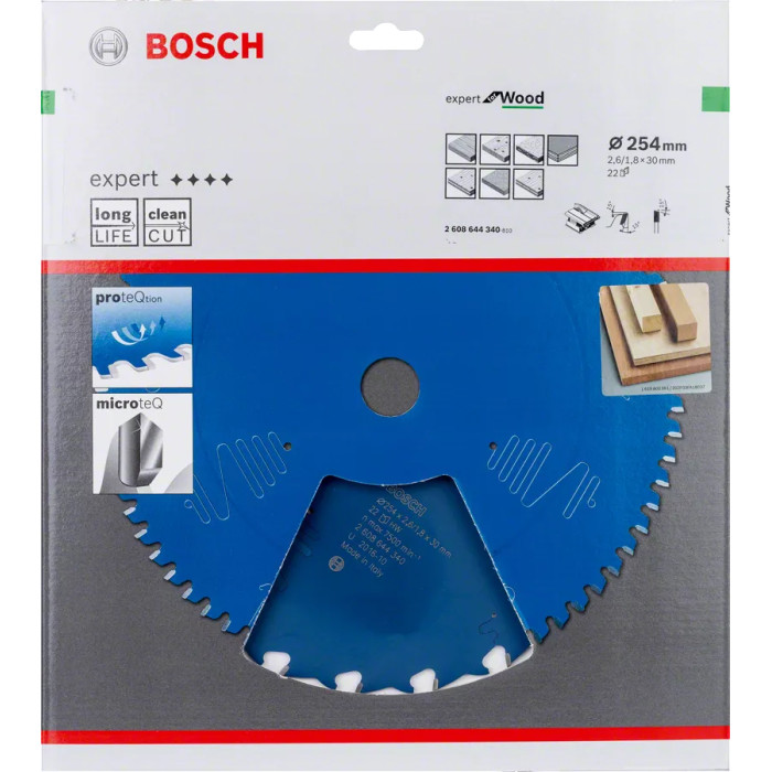 Диск пильный по дереву BOSCH Expert for Wood 254х30х22 2608644340 - изображение 2