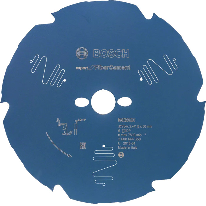 Диск пильный по фиброцементу BOSCH Expert for Fibre Cement 254х30х6 2608644350