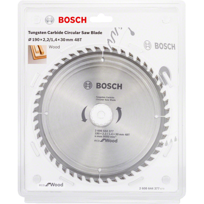 Диск пильный по дереву BOSCH Eco for Wood 190х30х48 2608644377 - изображение 2