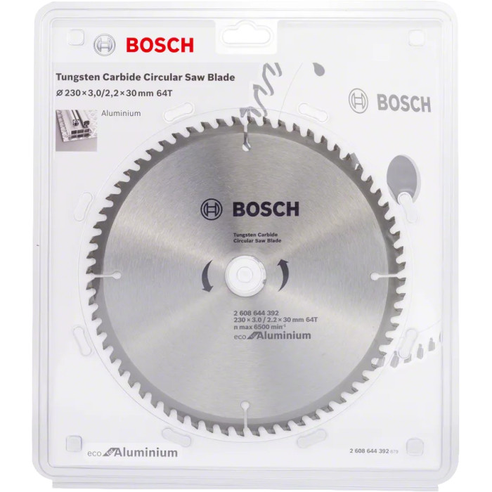 Диск пильный по алюминию BOSCH Eco for Aluminum 230х30х64 2608644392 - изображение 2