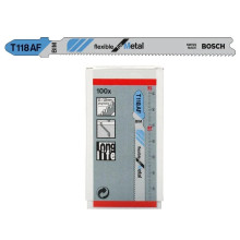 Полотна по металлу для лобзика 100 шт BOSCH BIM Flexible for Metal 92х1.1-1.5 мм T 118 AF 2608655108