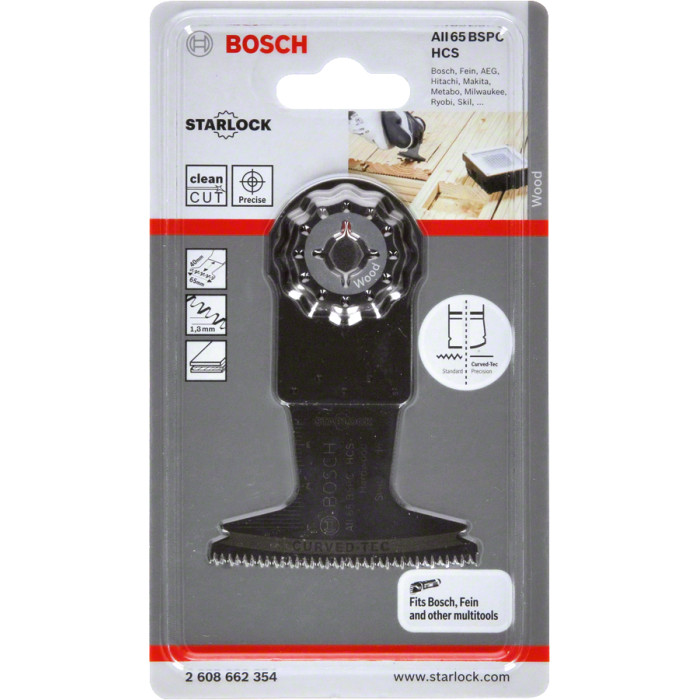 Занурювальне полотно-насадка для реноватора по дереву BOSCH HCS AII 65 BSPC 65х40 мм Starlock, Starlock PLUS/MAX 2608662354 - зображення 2
