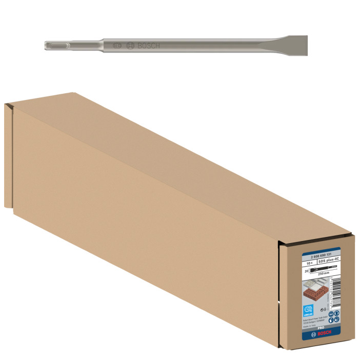 Плоскі зубила 10 шт BOSCH PRO SDS plus-4C 250х20 мм SDS-Plus 2608690131