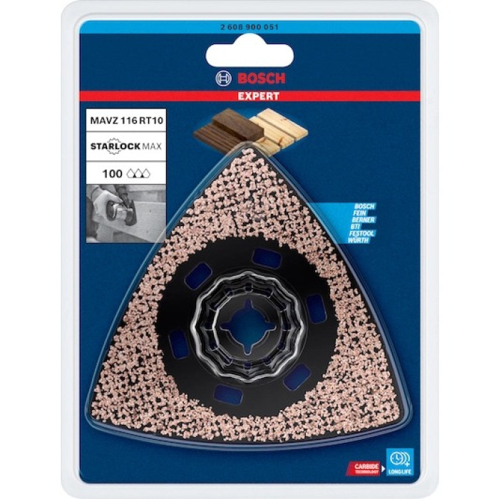Підошва шліфувальна для реноватора по дереву BOSCH EXPERT MAVZ 116 RT10 116 мм Starlock MAX 2608900051 - зображення 2