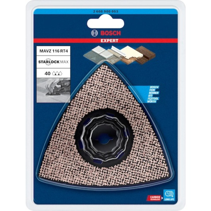 Підошва шліфувальна для реноватора універсальна BOSCH EXPERT MAVZ 116 RT4 116 мм Starlock MAX 2608900053 - зображення 2