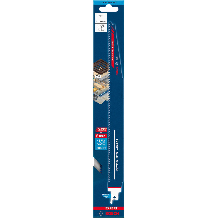 Полотно універсальне для шабельної пили BOSCH EXPERT Multi Material 300 мм S 1256 XHM 2608900394 - зображення 2