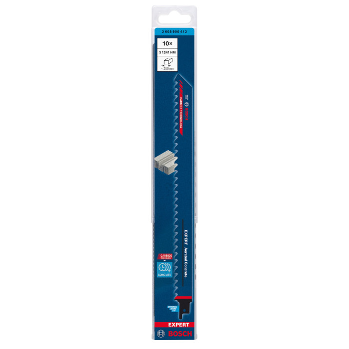 Полотна по пенобетону для сабельной пилы 10 шт BOSCH EXPERT Aerated Concrete 300 мм 3 TPI S 1241 HM 2608900412