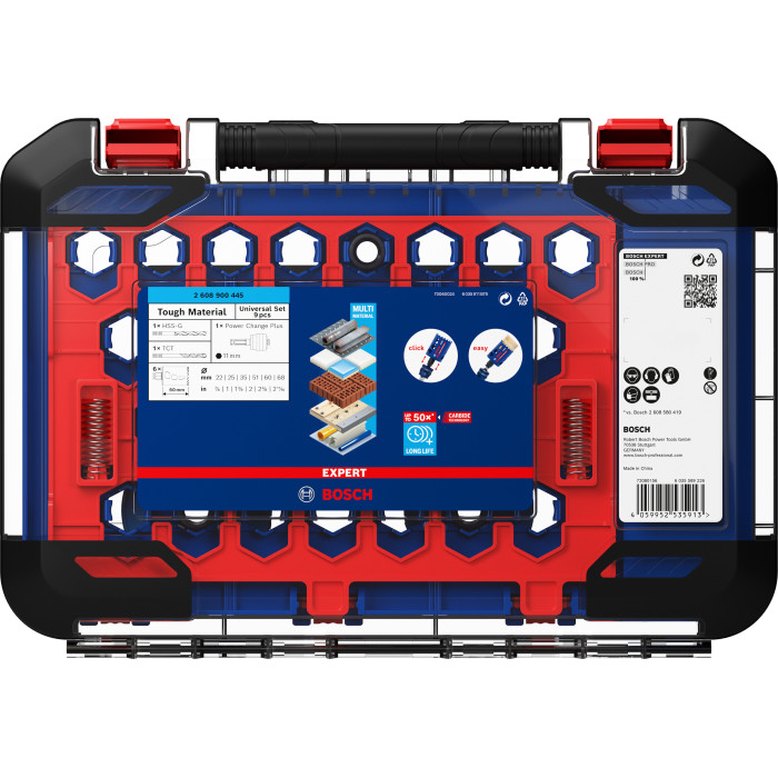 Набір біметалевих коронок універсальних 6 шт BOSCH EXPERT Tough Material PC Plus 22-68 мм 2608900445 - зображення 3