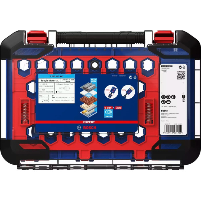 Набір біметалевих коронок універсальних 9 шт BOSCH EXPERT Multi Material PC Plus 22-68 мм 2608900446 - зображення 3