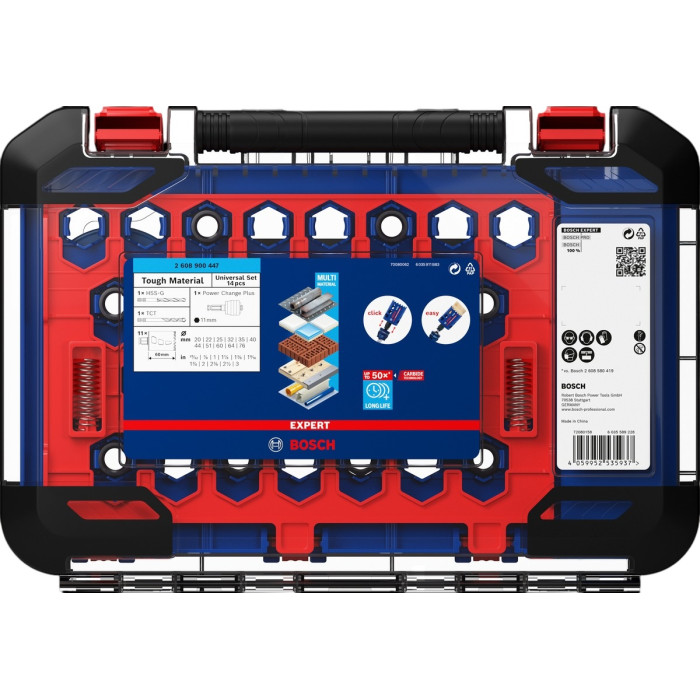 Набір біметалевих коронок універсальних 11 шт BOSCH EXPERT Multi Material PC Plus 20-76 мм 2608900447 - зображення 2