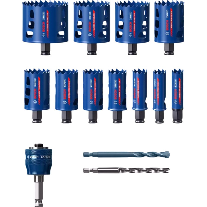 Набір біметалевих коронок універсальних 11 шт BOSCH EXPERT Multi Material PC Plus 20-76 мм 2608900447 - зображення 3