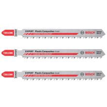 Полотна по пластику для лобзика 3 шт BOSCH EXPERT Plastic Composites Clean 117х3.3 мм T 301 CHM 2608631966