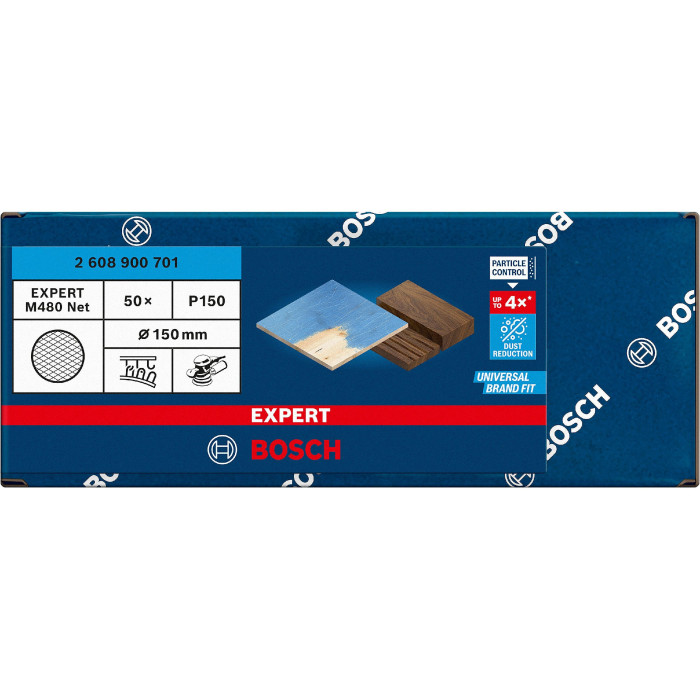 Шліфувальна сітка 50 шт BOSCH EXPERT M480 150 мм P150 2608900701 - зображення 2