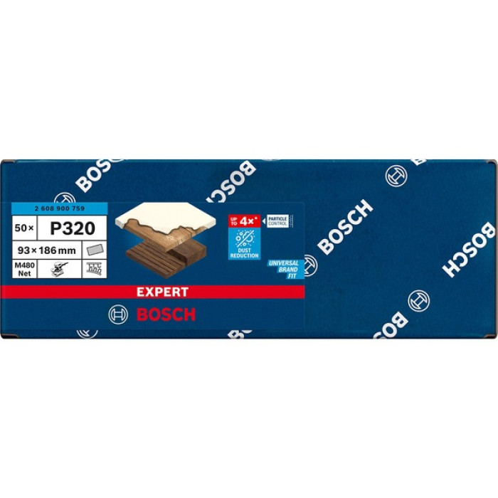 Шліфувальна сітка 50 шт BOSCH EXPERT M480 93х186 мм K320 2608900759 - зображення 2