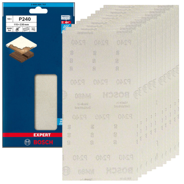 Шліфувальна сітка 10 шт BOSCH EXPERT M480 115х230 мм K240 2608900767